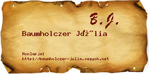 Baumholczer Júlia névjegykártya