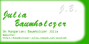 julia baumholczer business card